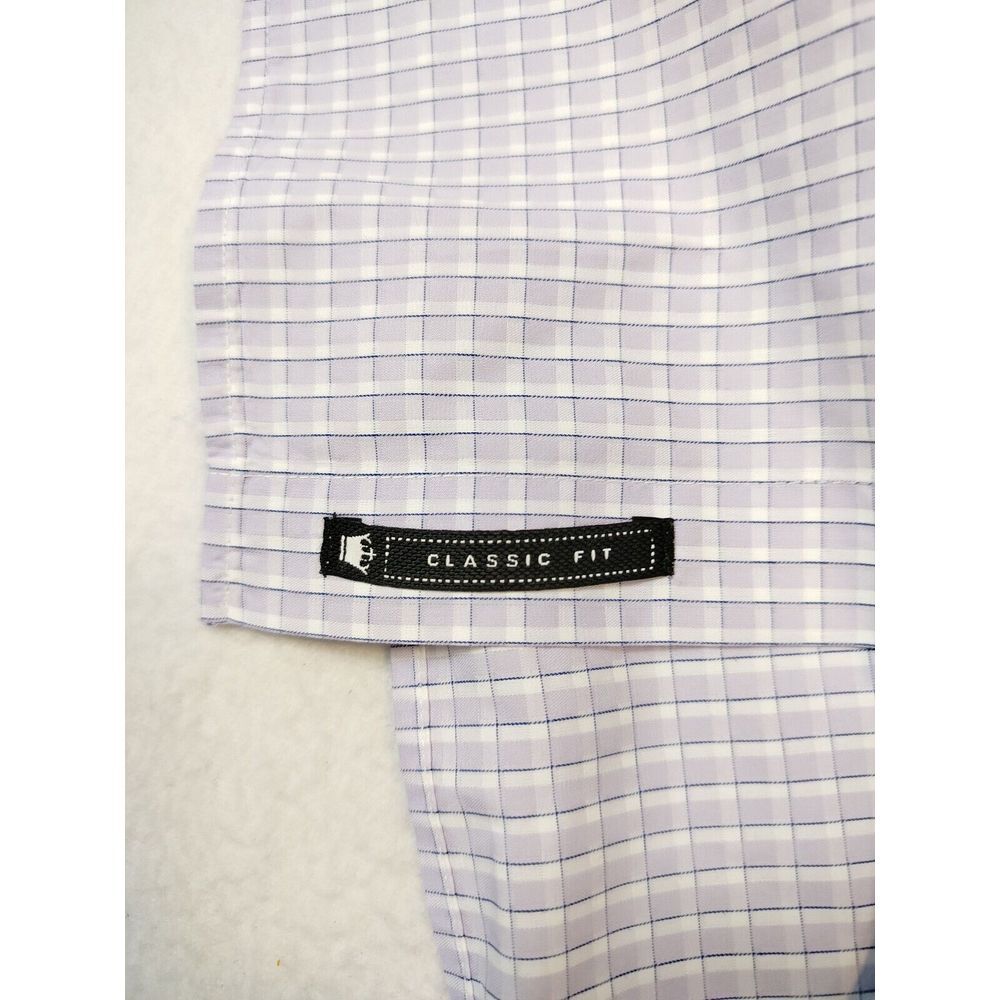 Louis‎ Philippe Shirt Men's Large 42 CMS Purple White Corpcore Workewear Office - Picture 7 of 12